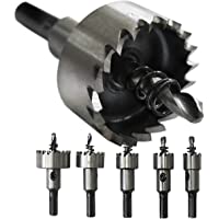 S&amp-R Brocas Corona Perforadora Metal. Juego de 5 Fresas a taza: 16 + 18-5 + 20 + 25 + 30 mm HSS Cobalto 5%- HRC 64 - 66